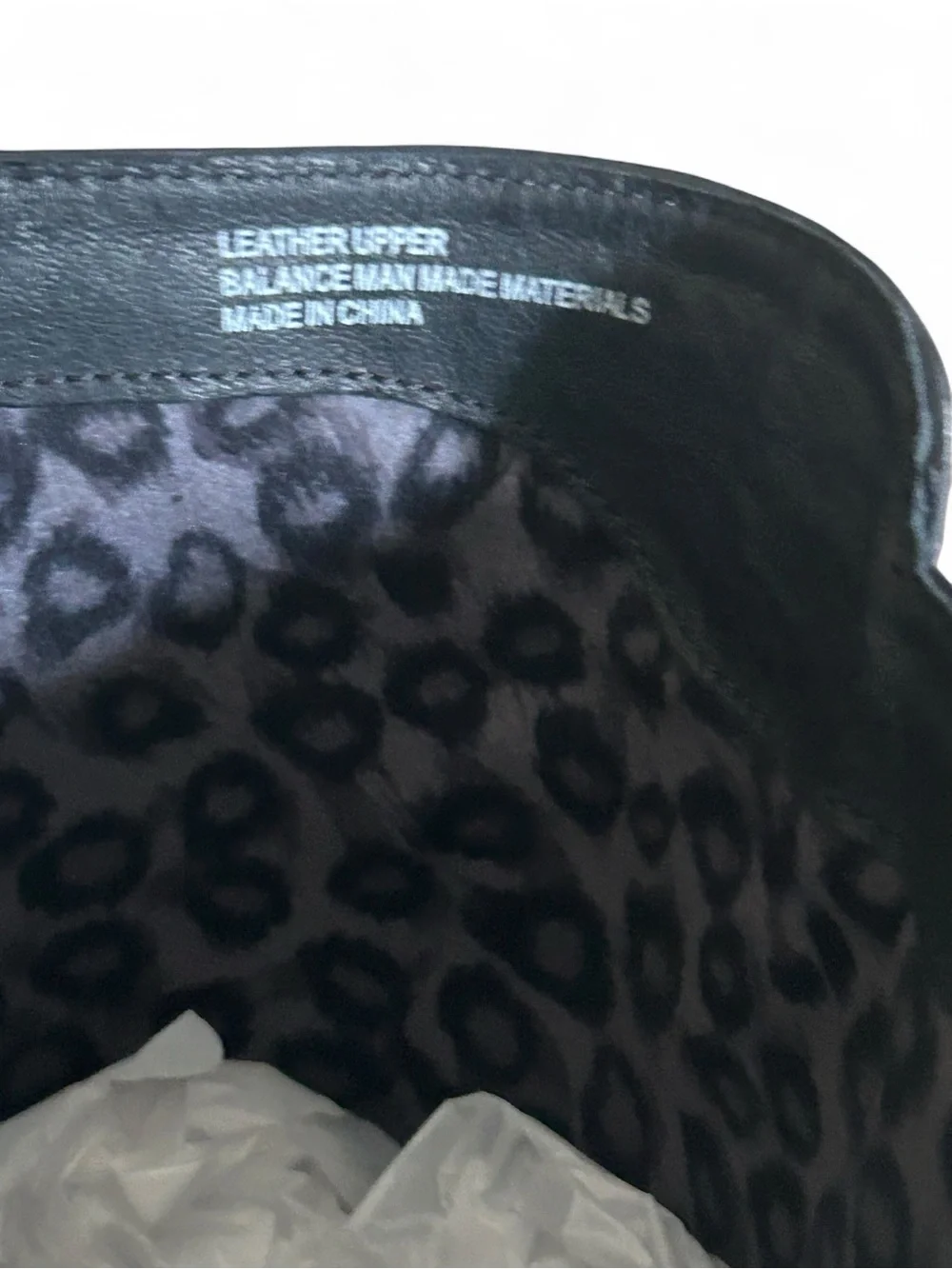 BORN Black Leather Knee-High Riding Boots Leopard Fur Lined Size 8